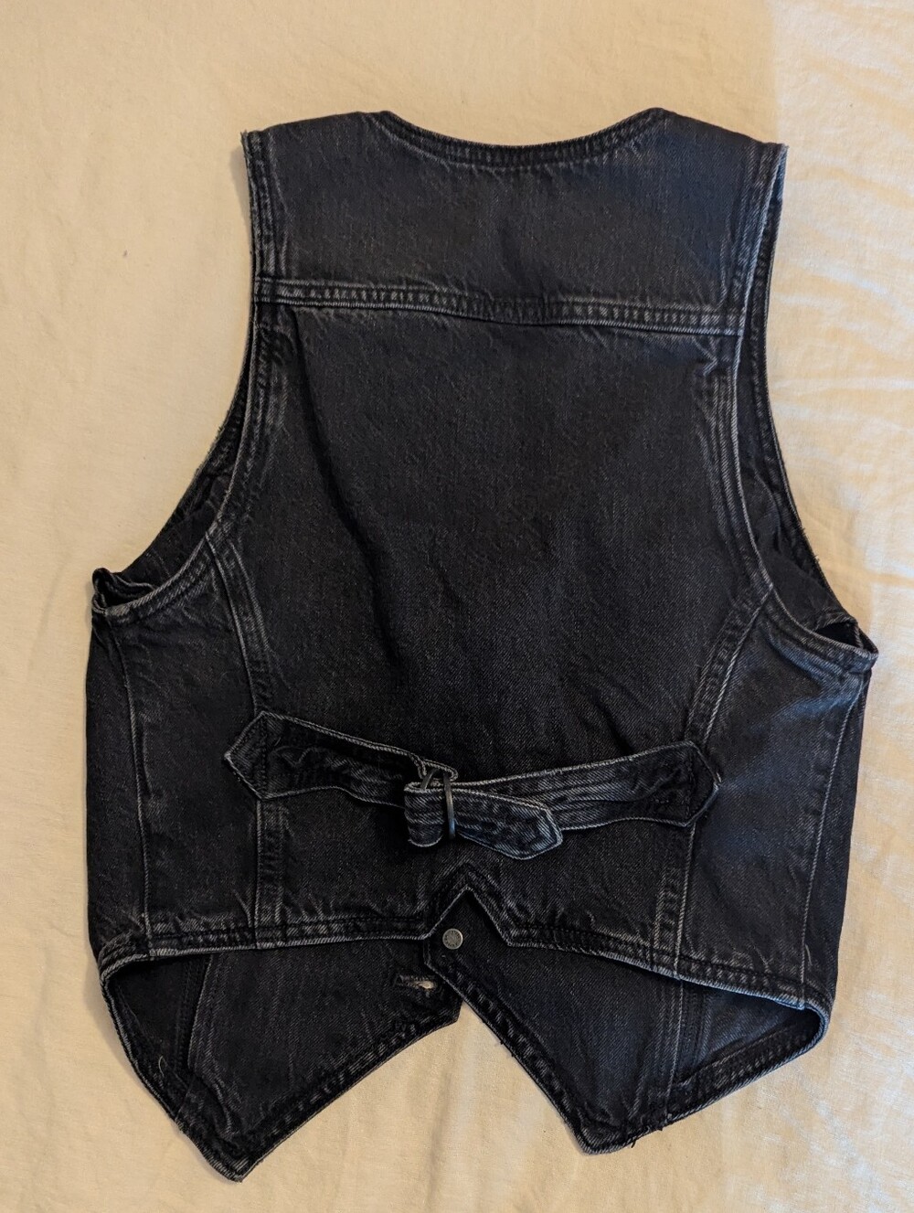 American Eagle Black Denim Crop Vest Size XS NWT - Picture 7 of 7